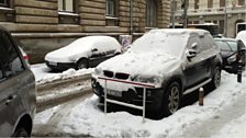 Snowy Bucharest, the largest city in Romania