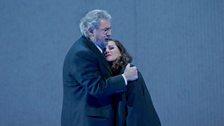 Plácido Domingo as Giorgio Germont and Diana Damrau as Violetta in Verdi's "La Traviata."