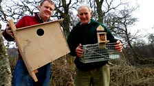 Raymond and Roy Dennis with birdcages