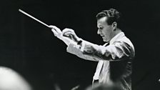 Colin Davis conducting a rehearsal of "The Trojans" with the London Symphony Orchestra for the Proms,1967.