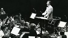 Colin Davis conducting a rehearsal of "The Trojans" with the London Symphony Orchestra for the Proms, 1967.