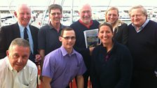 Our gusts gather on the balcony overlooking Yarmouth harbour