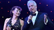 Billy Elliot stars Gillian Bevan and Deka Walmsley accept the Radio 2 Audience Award