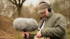 Producer Andrew Dawes checking the recording levels