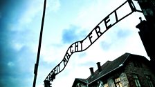 The main gate at Auschwitz-Birkenau