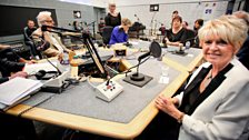 Gloria Hunniford, Jack Jones, Julie Burchill, Jo Bunting and Peter Culshaw around the table in the Loose Ends studio