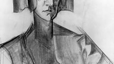 Dame Edith Sitwell, by (Percy) Wyndham Lewis, 1921, pencil sketch