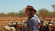 Kate Humble surveys the paddocks at Meka Station.