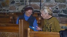 Cathy & Helen Steven inside Iona Abbey