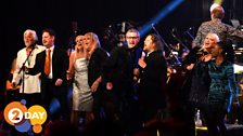 The Radio 2 Presenter Choir singing 'Dancing Queen' live at Hackney Empire