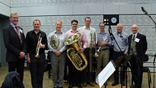 Central Band of the Royal Air Force Brass Quintet, composer Nigel Hess, actor Howard Leader