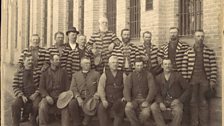 Charles R. Savage, Prisoners in front of Utah State Prison, c. 1887