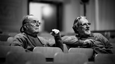 Alvin Lucier and Frank Denyer at rehearsals for the Tectonics Festival, Glasgow