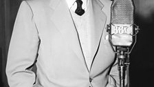 Tyrone Power, star of The Razor's Edge at the 91ȱ in 1950 recording Anything to Declare