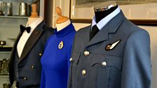 Replica uniform (right) and male/female dress uniforms (left)