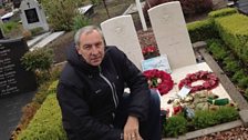 Rod Whiting at Guy Gibson's grave