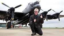 Chris with the Lancaster