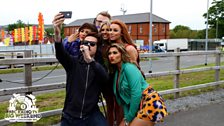 Grimmy backstage with The Saturdays