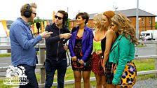 Grimmy backstage with The Saturdays