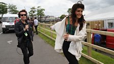 Grimmy chases Jessie Ware during 'Where's Jessie Ware?'