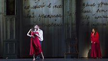 Thom Rackett as Young Onegin, Vigdis Hentze Olsen as Young Tatyana, Krassimira Stoyanova as Tatyana