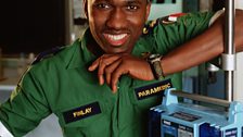 Kwame Kwei-Armah as paramedic Finley Newton in the 91ȱ's Casualty