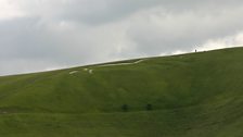 Hillside view of the Uffington White Horse