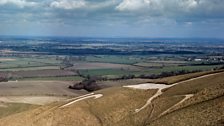 The view north from White Horse Hill in Uffington, Oxfordshire