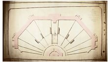 Treadmill Plan - the original plans for the Brixton treadmill. When prisoners trod the boards, they ground flour for their bread