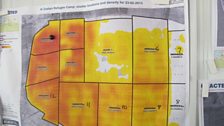 Map of the shelter zones and density