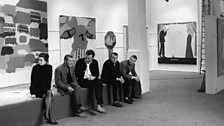 Bridget Riley, Michael Vaughan, Patrick Proctor, Bryan Robertson and Paul Huxley at Whitechapel Art Gallery, 1964