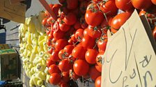 Produce at Zagreb market.