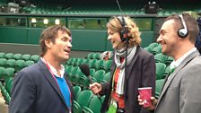 Wimbledon 2013: Pat Cash with Rachel Burden and George Riley