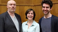 Writer Mark Ravenhill with actors Amanda Root and Paul Ready