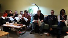 Ensemble cast at The Terrorists read-through