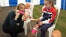 Julie approves of the pink plaster!