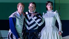 Toby Spence as Essex, Mark Stone as Lord Mountjoy, Kate Royal as Lady Rich