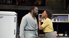 Lucian Msamati as Luke, and Marianne Jean-Baptiste as Margaret Alexander, in The Amen Corner