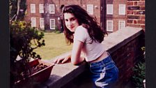 A young Amy outside her Nan’s flat in Southgate