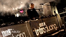 B. Traits and Zane Lowe at Glastonbury 2013