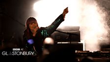 B. Traits and Zane Lowe at Glastonbury 2013