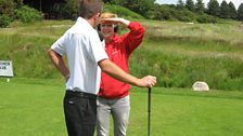 Kirsteen receives instruction from club professional Lee Patterson