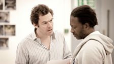 Clarke Peters and Dominic West rehearsing as Othello and Lago in The Crucible Theatre's 2011 production of Shakespeare’s play