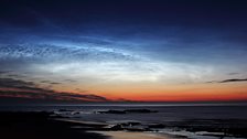 Noctilucent clouds from Hopeman Beach in the Moray Firth