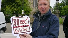 Adam Tomlinson and Radio York birthday card