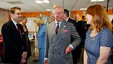 From left to right: Brian Minchin (Executive Producer, Doctor Who), HRH Prince Charles and Faith Penhale.