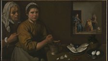 Diego Velázquez, Kitchen Scene with Christ in the House of Martha and Mary, c. 1618