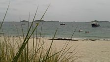 Sitting in the dunes waiting for the ferry back from St Martin's to St Mary's - the largest of the Isles of Scilly