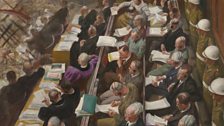 The Nuremberg Trial, by Dame Laura Knight, 1946, Imperial War Museum