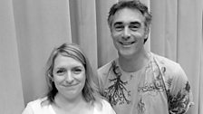 Claire Rushbrook and Greg Wise in studio